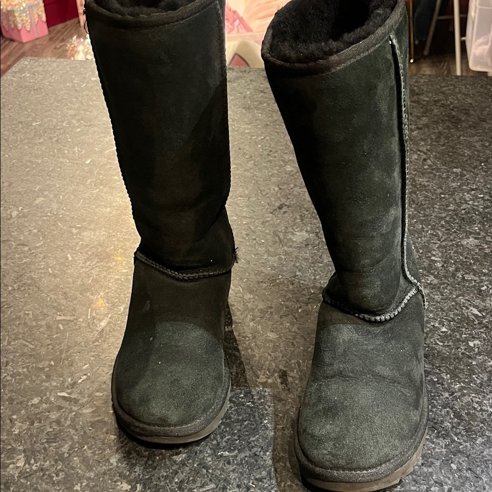 UGG Tall Black Suede Winter Boots